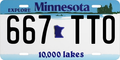 MN license plate 667TTO
