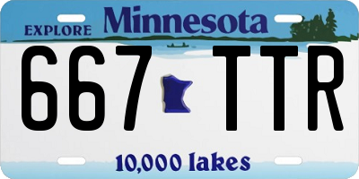 MN license plate 667TTR