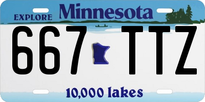 MN license plate 667TTZ
