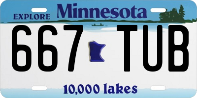 MN license plate 667TUB