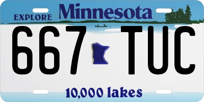 MN license plate 667TUC
