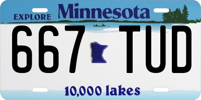 MN license plate 667TUD