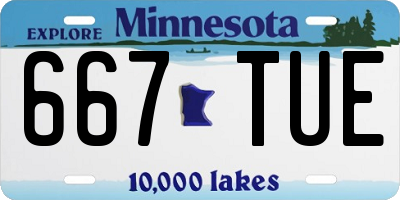 MN license plate 667TUE