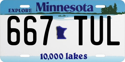 MN license plate 667TUL