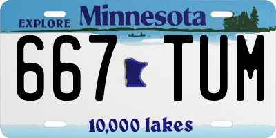 MN license plate 667TUM