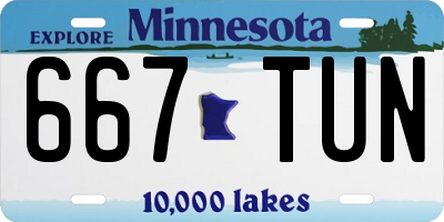 MN license plate 667TUN