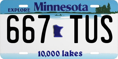 MN license plate 667TUS