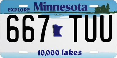 MN license plate 667TUU