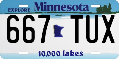 MN license plate 667TUX