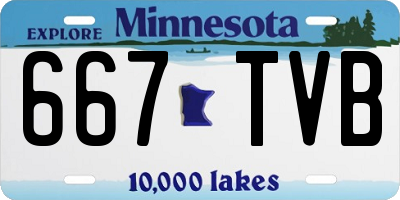 MN license plate 667TVB