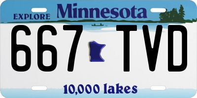 MN license plate 667TVD
