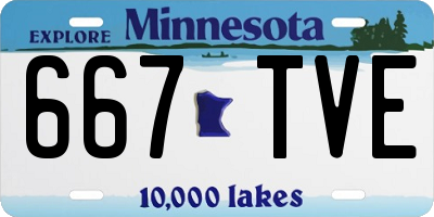 MN license plate 667TVE
