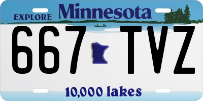 MN license plate 667TVZ