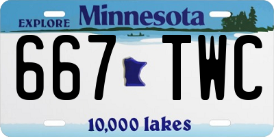 MN license plate 667TWC