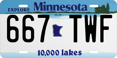 MN license plate 667TWF