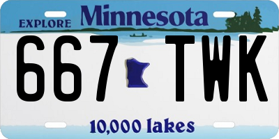MN license plate 667TWK