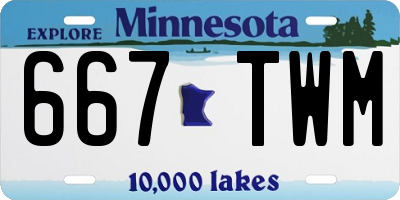 MN license plate 667TWM