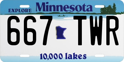 MN license plate 667TWR