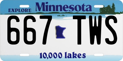 MN license plate 667TWS