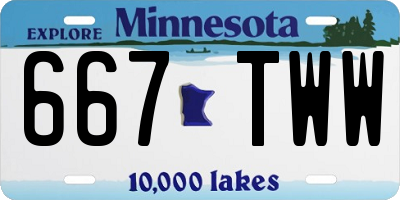 MN license plate 667TWW