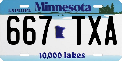 MN license plate 667TXA