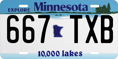 MN license plate 667TXB