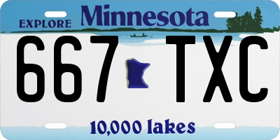 MN license plate 667TXC