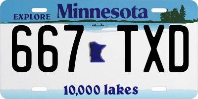 MN license plate 667TXD