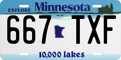 MN license plate 667TXF