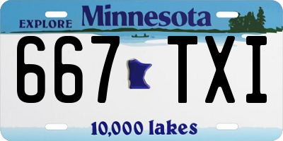 MN license plate 667TXI
