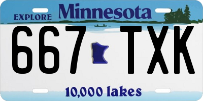 MN license plate 667TXK