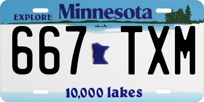MN license plate 667TXM