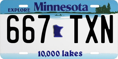 MN license plate 667TXN
