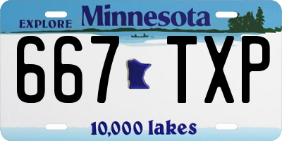 MN license plate 667TXP