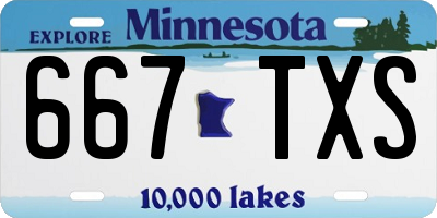 MN license plate 667TXS