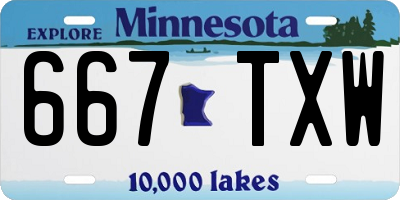 MN license plate 667TXW