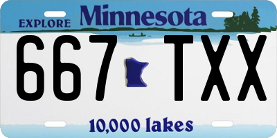 MN license plate 667TXX