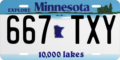 MN license plate 667TXY