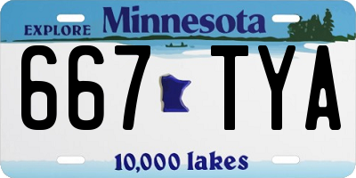 MN license plate 667TYA
