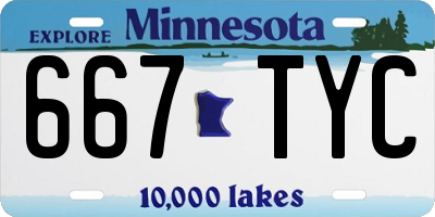 MN license plate 667TYC