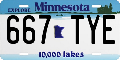 MN license plate 667TYE