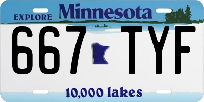 MN license plate 667TYF