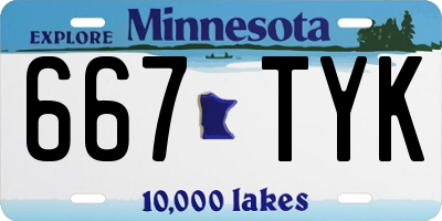 MN license plate 667TYK