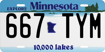 MN license plate 667TYM