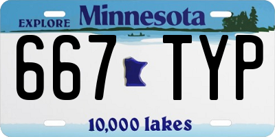 MN license plate 667TYP