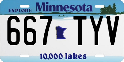 MN license plate 667TYV