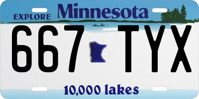 MN license plate 667TYX
