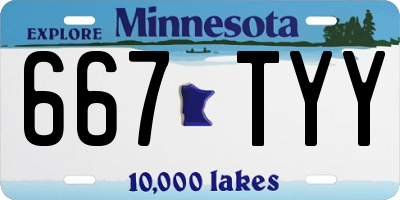 MN license plate 667TYY