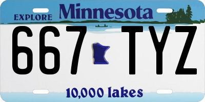 MN license plate 667TYZ