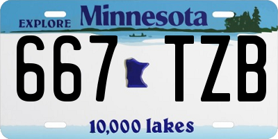 MN license plate 667TZB